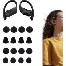 Pack of 16 Earplugs Compatible with Powerbeats Pro for Beats, Soft and Flexible Earbuds Compatible with Powerbeats Pro, Silicone, Noise Reducing, Replacement Earplugs Compatible with Beats Fit
