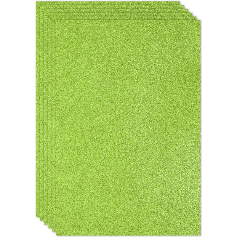 PATIKIL 2 mm (1/10 inch) Thick Non-Adhesive Glitter Foam Board, 16 x 24 inches (40 x 60 cm), Green, EVA Glossy Foam Board for Crafts, Pack of 6