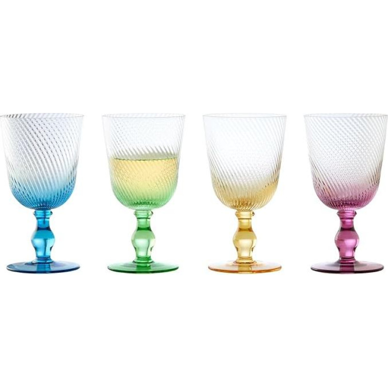 Set of 4 Swirl Wine Glasses