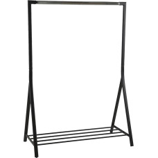 AC Design Furniture Keld Clothes Rack Black Coat Stand with Shelf Bedroom Hallway Coat Rack Metal Pack of 1