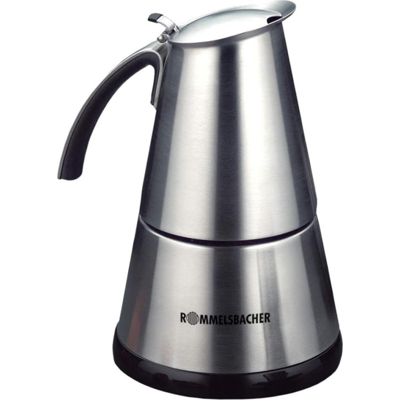 ROMMELSBACHER EKO 364 / E Electric Espresso Maker (2-4 cups, 250ml capacity, 2 stainless steel filter inserts, automatic switch-off, safety valve, on / off switch, 365 W) Stainless steel