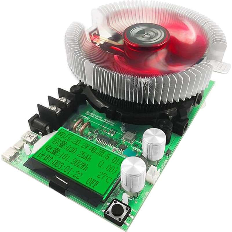 Ntcpefy Elektroninis apkrovos testeris 150 W 20 A pasipriešinimo reguliuojamas nuolatinės srovės akumuliatoriaus talpos testeris Pasipriešinimo našumo testeris