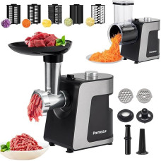 Electric Meat Grinder & Vegetable Slicer & Cheese Grater 2-in-1 Automatic Multi Chopper Kitchen Grater Mandolin Parmesan Grater Salad Machine Sausage Machine Sausage Filler Kibbeh Maker
