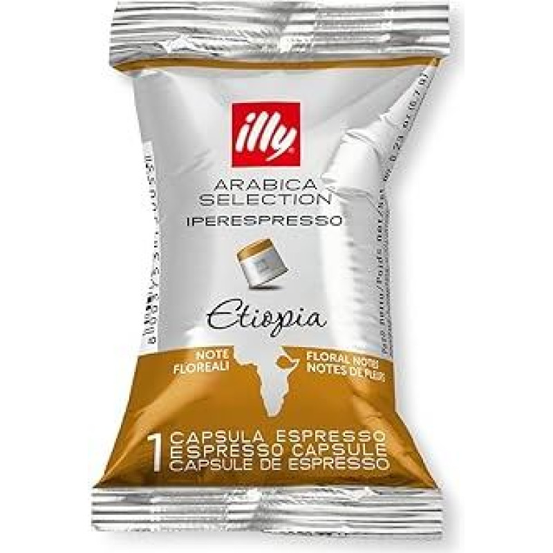 illy Iperespresso Arabica Selection Ethiopia Coffee, Coffee Capsules - Pack of 100 Coffee Capsules