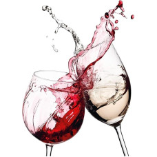 A.S. Création Photo Wallpaper Wine Glasses in Red, White and Grey - Wall Wallpaper for Different Rooms - Wall Picture XXL 192 x 260 cm
