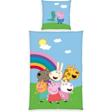 Herding Peppa Pig Bed Linen, Pillowcase 80 x 80 cm with Reversible Motif, Duvet Cover 135 x 200 cm, with Zip, 100% Cotton/Renforcé