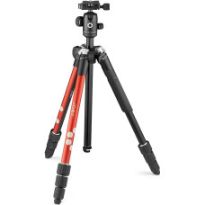 JOBY RangePod Red Aluminum Travel Tripod for Camera/Smartphone with Ball Head, Smartphone Clamp and Bag for Mirrorless, CSC, DSLR, Tik Tok Gadget, YouTube Accessories, Vlog, Video Calls, Vlogger