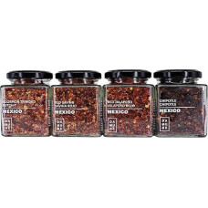 Chili Flakes: Red Jalapeño Flakes - 80g, Chipotle Flakes - 80g, Chili Habanero Red Savina Flakes - 50g, Chili Habanero Scorpion Trinidad Butch T Flakes - 60g