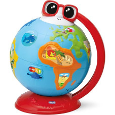 Chicco Edu Globe Educational German Speaking Globe for Learning Geography, Music, Trivia, Flora, Fauna and so on, 300+ Phrases, Puzzles and Songs, Montessori Method