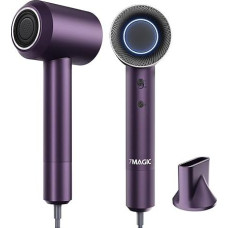 Plaukų džiovintuvas Plaukų džiovintuvas Joninis plaukų džiovintuvas Nešiojamasis kelioninis plaukų džiovintuvas Plaukų džiovintuvas 1400 W 110 000 aps/min Trispalvis LED magnetinis antgalis Violetinė