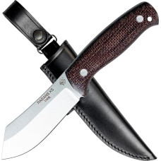 J&V Knife with Fixed Blade for Outdoor Survival Bushcraft Hunting and Fishing, Full Tang, 10 cm Blade, Leather Sheath, Handmade in Spain, Full Tang Knife