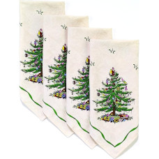 Avanti Linens Spode Weihnachtsbaum-Kollektion, Baumwolle, elfenbeinfarben, 4 vnt. servetėlių rinkinys