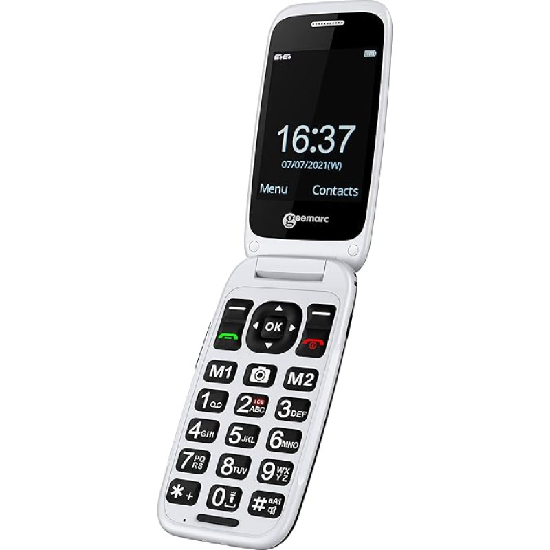 Geemarc CL8700 - 4G Amplified Clamshell Mobile Phone with Large Buttons, SOS Function and One Touch Memory Buttons - Bluetooth and Hearing Aid Compatible - Specially Designed for Hearing Impaired - UK