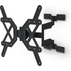 Hama TV Wall Mount Swivel, Tilt, Slim (32 - 65 Inch TV Mount for TVs up to 30 kg, Max. VESA 400 x 400, extendable TV wall mount incl. Fischer dowels and drilling template) black