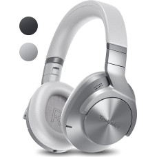 Technics EAH-A800E-S Bluetooth Headphones, Over-Ear with Noise Cancelling and Microphone, Easy Connection, Foldable, Silver