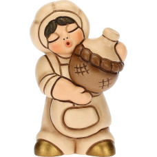 THUN - Hand Decorated Ceramic Glass Balloon Champagne Line Classic Nativity Scene Christmas Decoration House, 5.1 x 3.5 x 8.1 cm H