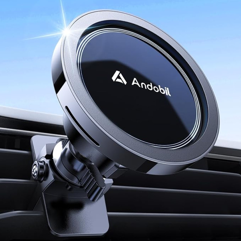 andobil For MagSafe Car Mount [N55 Strongest Magnet] Mobile Phone Holder Car, Magnetic Mobile Phone Holder Car, Magsafe Ventilation Car Mobile Phone Holder for iPhone 16/15/14/13 12 Pro Max Plus Mini