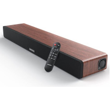 MEREDO Soundbar with Integrated Subwoofer All-in-One 165W Wooden Soundbar for TV Devices 2.1 Channel ARC/Optical/Aux/BT 5.0 with 5 EQ Modes Adjustable Treble & Bass Home Cinema 78 cm