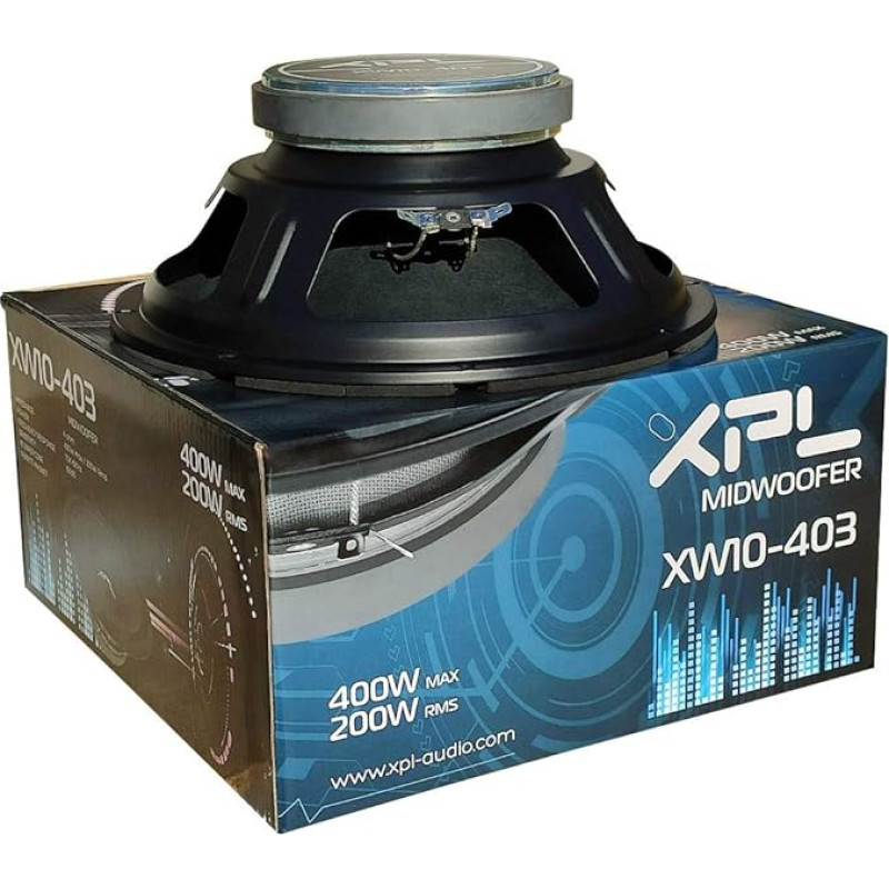 XPL 1 MIDWOOFER XW10-403 XW10 403 Speaker Mid-Bass 25.00 cm 250 mm 10 Inch 200 Watt RMS 400 Watt Max 4 Ohm 105 dB Spl Coche Black Pack of 1