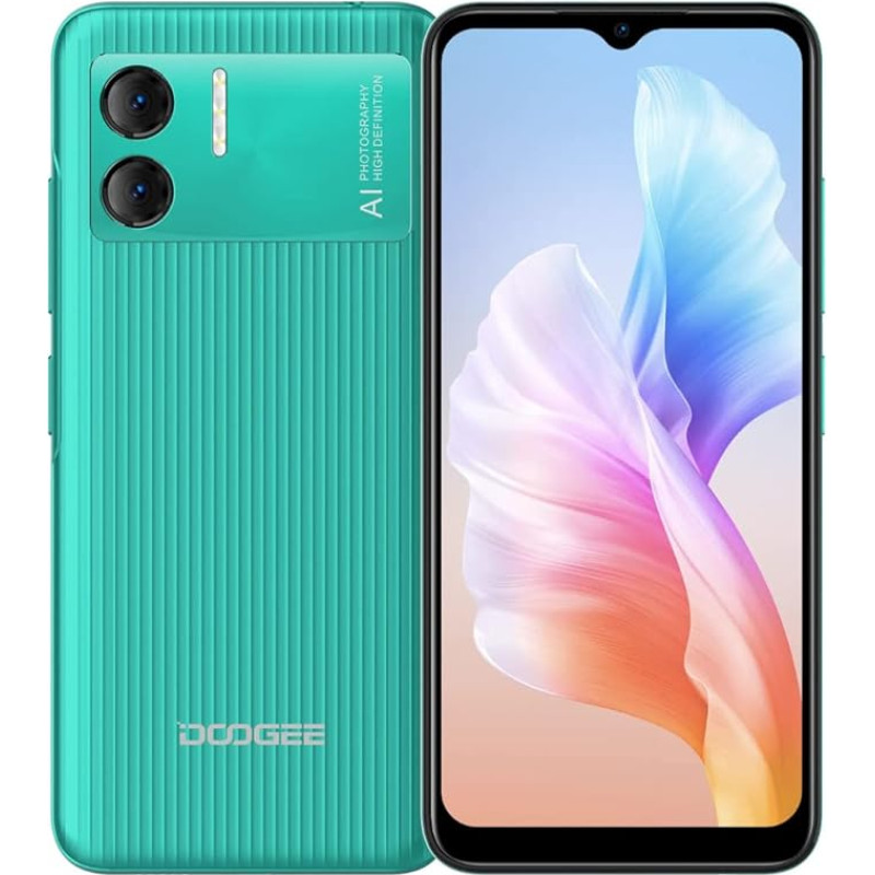 DOOGEE Android 12 Smartphone without Contract X98 Pro, 6.52 Inch HD+ Mobile Phone, Helio G25 Octa Core 4GB + 64GB (1TB External SD Card), 4200mAh Battery, 12MP Dual Camera, Dual SIM, GPS Face Unlock
