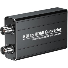 UCYTYON SDI to HDMI 1080P Converter with SDI Loop Output Compatible with 3G-SDI/HD-SDI/SD-SDI Signal for Display on HDTV/Monitor/Projector, Automatic Format Detection