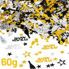 Kasyat Silver Gold Confetti for Tables Happy New Year New Year Party Table Decoration Plastic Holiday Accessories Props Birthday Wedding