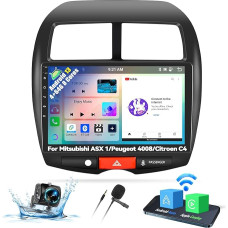 OiLiehu 4+64G 8 Core Android 13 Double DIN Radio CarPlay Android Car for Mitsubishi ASX 1/Peugeot 4008/Citroen C4 Car Radio with Screen 10.1 Inch Support Bluetooth GPS FM RDS WiFi DSP/EQ