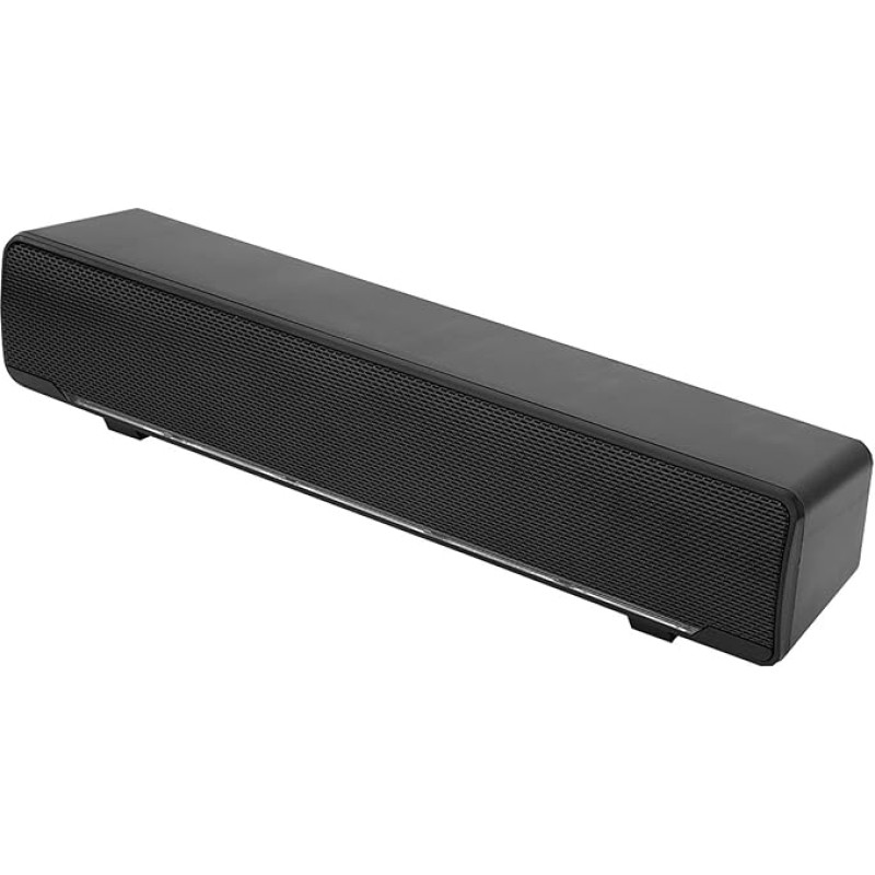 Portable Soundbar, Stereo Soundbar with USB Cable, Music Player, Bass Surround Soundbox with 3.5 mm Audio Plug for PC, Mobile Phones, Desktop, Laptop, TV, Tablet MP3, MP4 (Black)