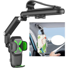 Duxleo Mobile Phone Holder Car [More Stable Version] Mobile Phone Holder for Car Sun Visor & Windscreen Car Mobile Phone Holder with One Button Release 360° Rotatable for iPhone, Samsung, Mate etc