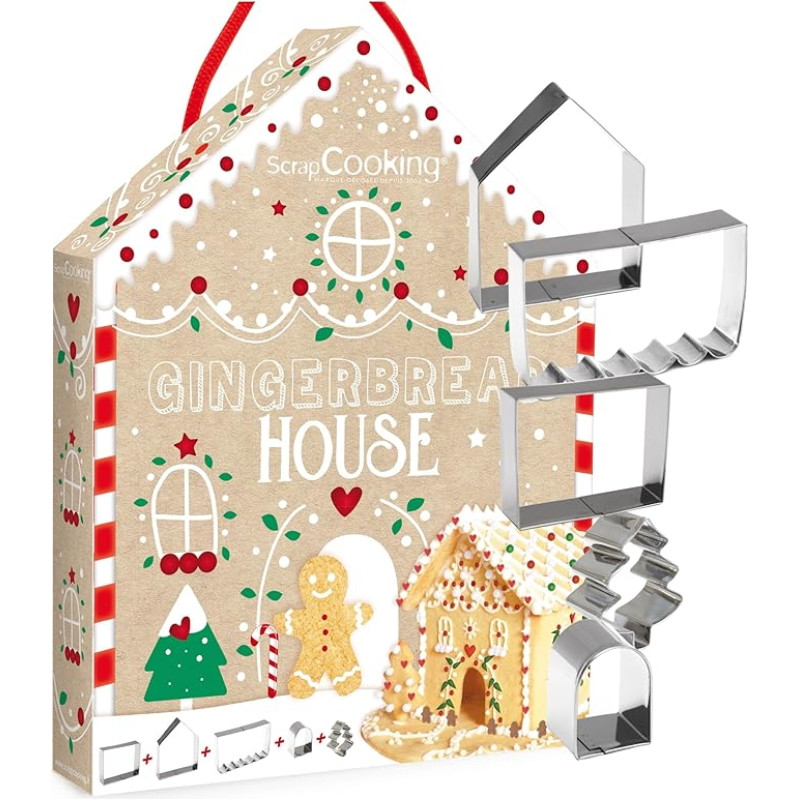 Scrap Cooking 3975 Stainless Steel Gingerbread House Cutter Kit, 26.5 x 20 x 4 cm, Multi-Coloured
