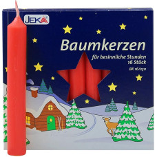 OLShop AG Pack of 2 Christmas Tree Candles Red Approx. 14 x 110 mm (2 x 16 Pieces)