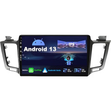 SXAUTO Android 13 IPS Car Radio for Toyota RAV4 (2013-2018) - Built-in CarPlay/Android Car - Reversing Camera Free - 2G + 32G - Steering Wheel Control DAB Fast Boot WiFi DSP Bluetooth - 2 DIN 10.1