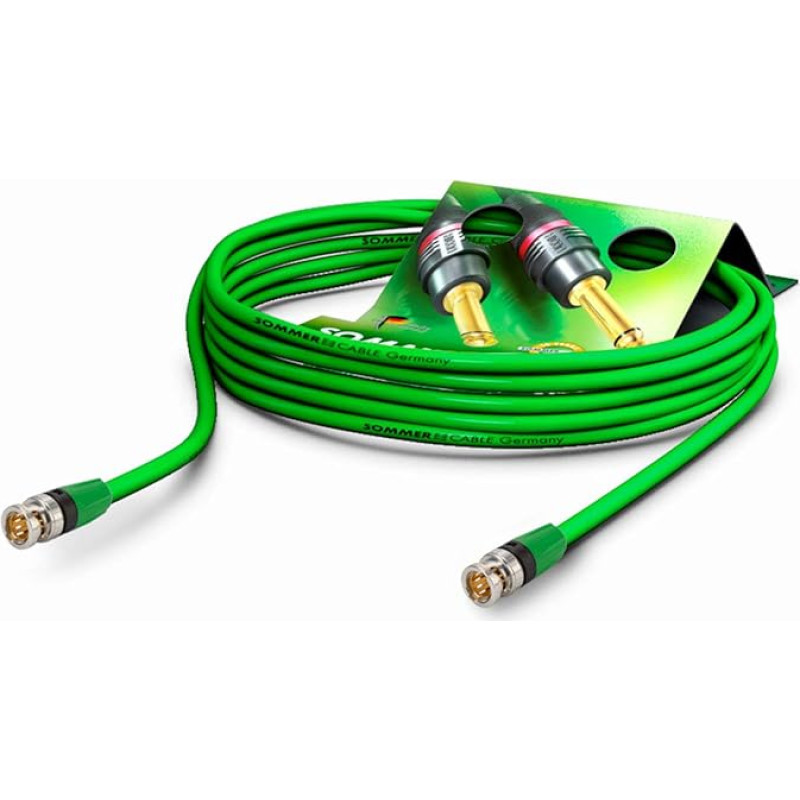 Summer Cable Video Patch Cable 6G-SDI / 4K SC Vector 0.8/3.7, BNC/BNC NBNC75BLP9X Neutrik Green (15m)