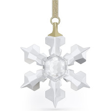 Swarovski Little Snowflake Ornament, Snowflake with Magnificent Lame Ribbon and Clear Swarovski Crystal