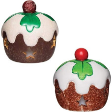 Baker Ross AX394 Plump Pudding Ceramic Tealight Holders - Set of 3 - Decorate and Display Christmas Decorations - Ideal for Kids Arts and Crafts Projects