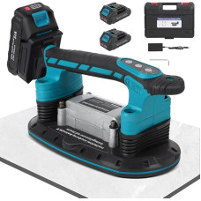 2-in-1 Battery Tile Shaker & Suction Cups with 30 x 16 cm Suction Cup 250 kg Load Capacity Tiler Machine Electric Vibration Machine for 2 m Tiles Wall Tiles Brick Wall Leveling Vibrator