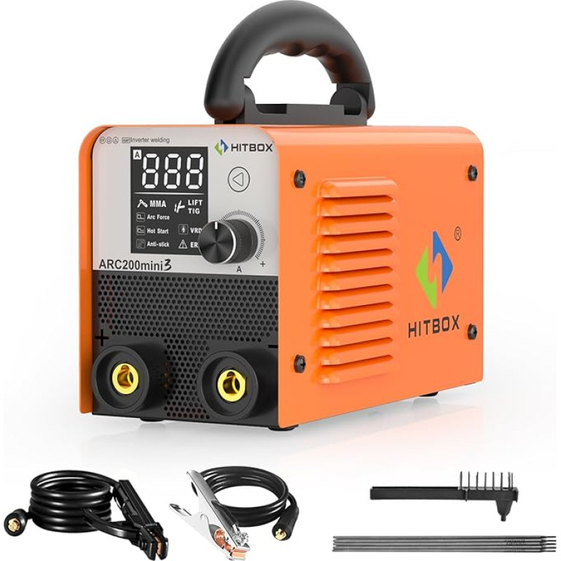 Ultra Mini Inverter Welding Machine ARC200D MINI3, IGBT DC Electrodes Welding Machine with Lift TIG, LED Display DC MMA | E-Hand | Lift-TIG Inverter|VRD