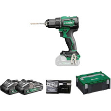 HIKOKI DV18DEW2Z akumuliatorinis gręžtuvas su 13 mm metaliniu belaidžiu griebtuvu (18 V 2 x 4,0 Ah ličio jonų akumuliatorius, maks. Fiksuotas sukimo momentas, kietas: 70 Nm, bešepetėlinis, priedai: HSCII dėkle)