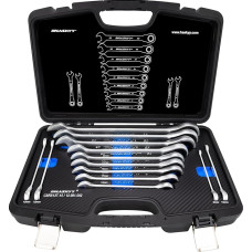 HASKYY Ratchet Wrench Set 8-32 mm Ring Jaw Ratchet Wrench 72 Teeth Fine-Toothed Tool Set 13 Pieces in Case - Workshop, Industry, Car
