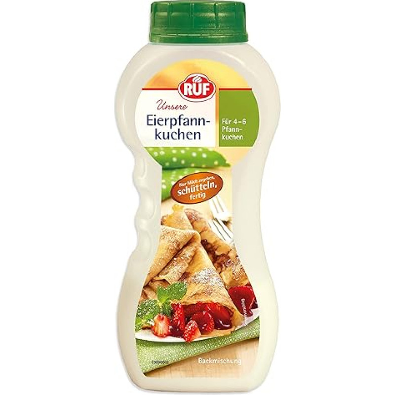 RUF Pancake Shaker, Pancake Dough Basic Mix for 4-6 Golden Brown Egg Pancakes, Quick Make, Just Add Milk, Shake, Done, 1 x 200 g