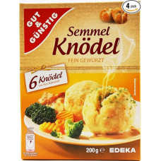 Gut & Günstig bread dumplings in cooking bag, finely spiced, pack of 4 (4 x 200 g), ideal for Sunday dinner, feast and roasting, 4 x 6 dumplings in cooking bag