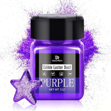 Edible Glitter - 30 g Edible Glitter Dust Glitter Powder for Baking, Drinks, Cakes - Metallic Powder Dust Powder Food Colouring for Decorating Food, Cocktail, Biscuits (Purple)