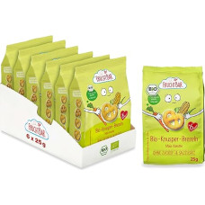 FruchtBar Organic Crisp Pretzels with Corn & Carrot, Pack of 6, Sugar & Salt-Free Children's Snack, Corn Pretzels for Babies from 6 Months & Children, 6 x 25 g