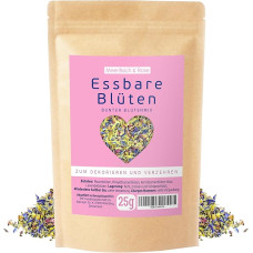 Edible Flowers 25g Colourful Flower Mix for Decorating and Refining. With Rose Petals, Marigold Flowers, Lavender Flowers and Cornflower Blossoms