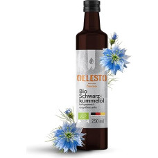 OELESTO® Organic Black Cumin Oil Cold Pressed Unfiltered - 250 ml - [460 mg/100 g THYMOCHINONE CONTENT] - Black Seed Oil Organic - Cumin Oil Vital Oil - Egyptian Black Cumin Oil - Natural - Mill Fresh