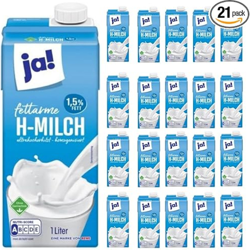Yes! Milk 1.5% Fat Delicious Cow Milk Per Pack 1 Litre 21 Pieces Cow Milk x 21 Pack