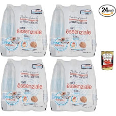 Fonte Essenziale Acqua Minerale Naturale Natural Mineral Water Disposable PET 24 x 1 Litre + Italian Gourmet Pelati 400 g