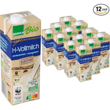 Milk H whole milk 3.8% fat, durable milk, 1 litre each, 12 pieces with Pufai Grocery