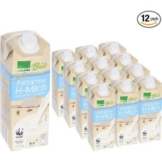 Milk Edeka Low Fat H Milk 1.5% Fat Durable Milk, 1 Litre Each, Pack of 12 with Pufai Grocery