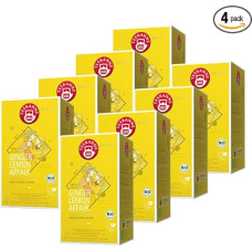 Teekanne Selected Organic Ginger Lemon, 25 prabangūs puodeliai, ekologiška citrinų skonio žolelių arbata, aukštos kokybės imbierinė citrinų arbata, veganiška ir tvari, (4)